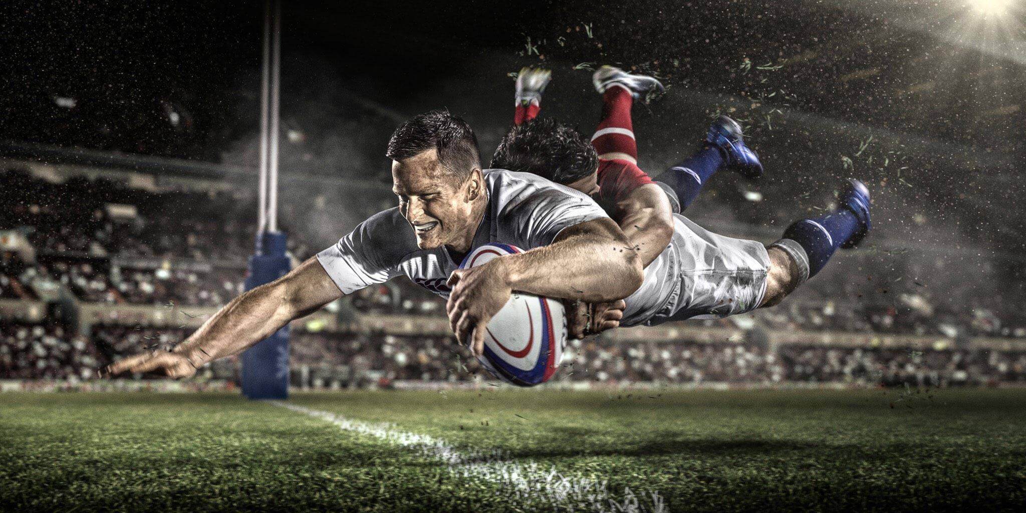 Rugby Player Diving