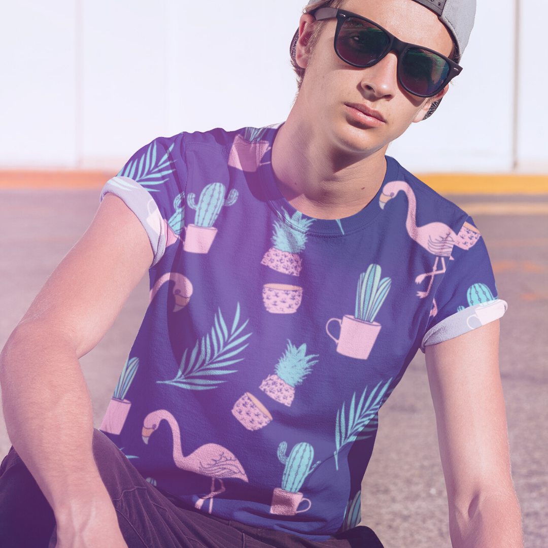 Flamingo pineapple all over tee