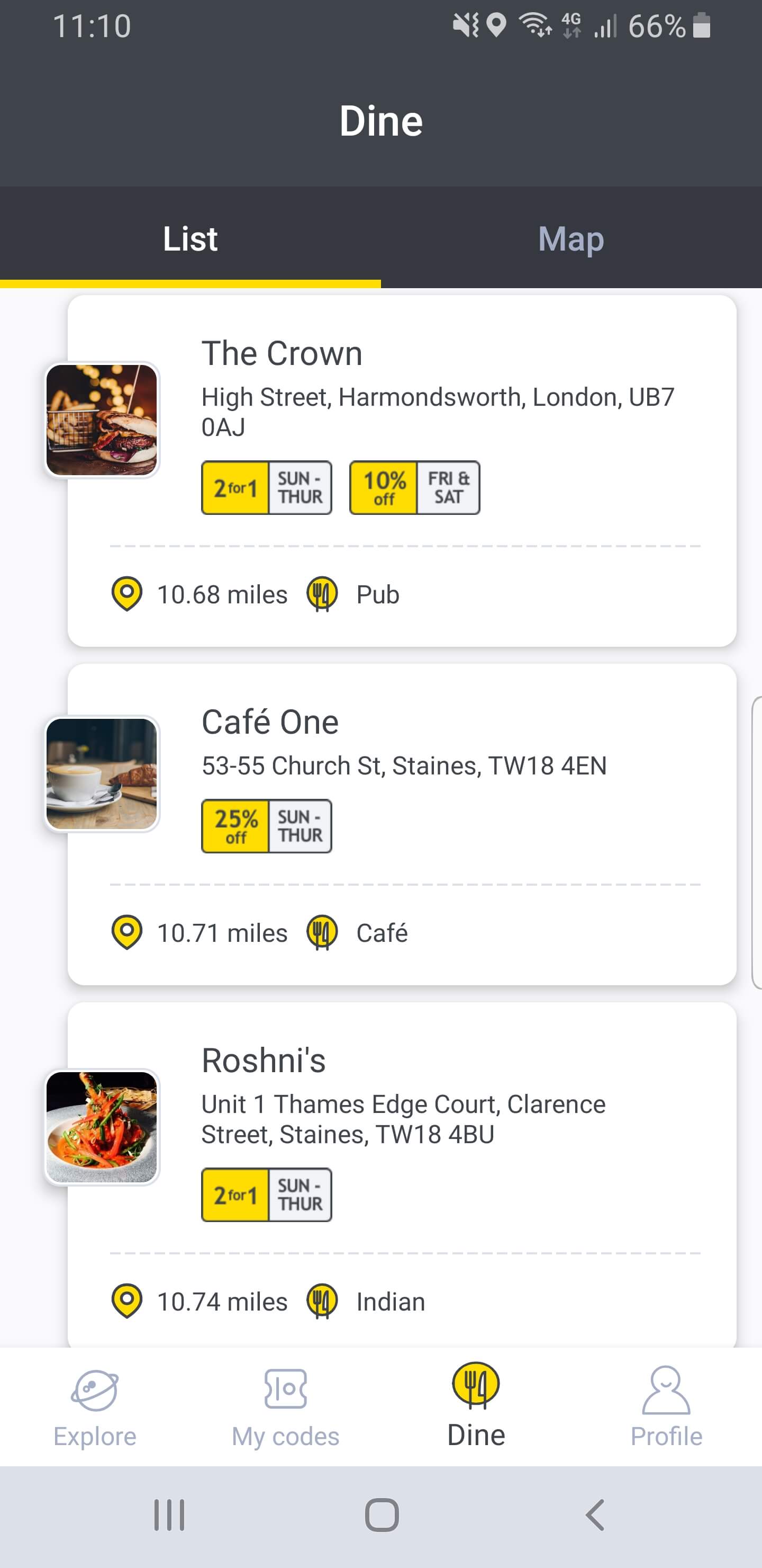 wuntu dine list view