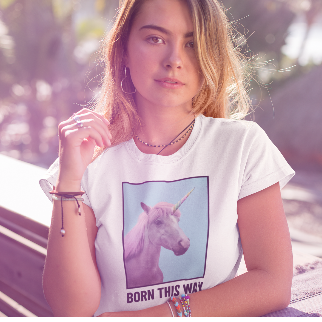 Born this way unicorn tee