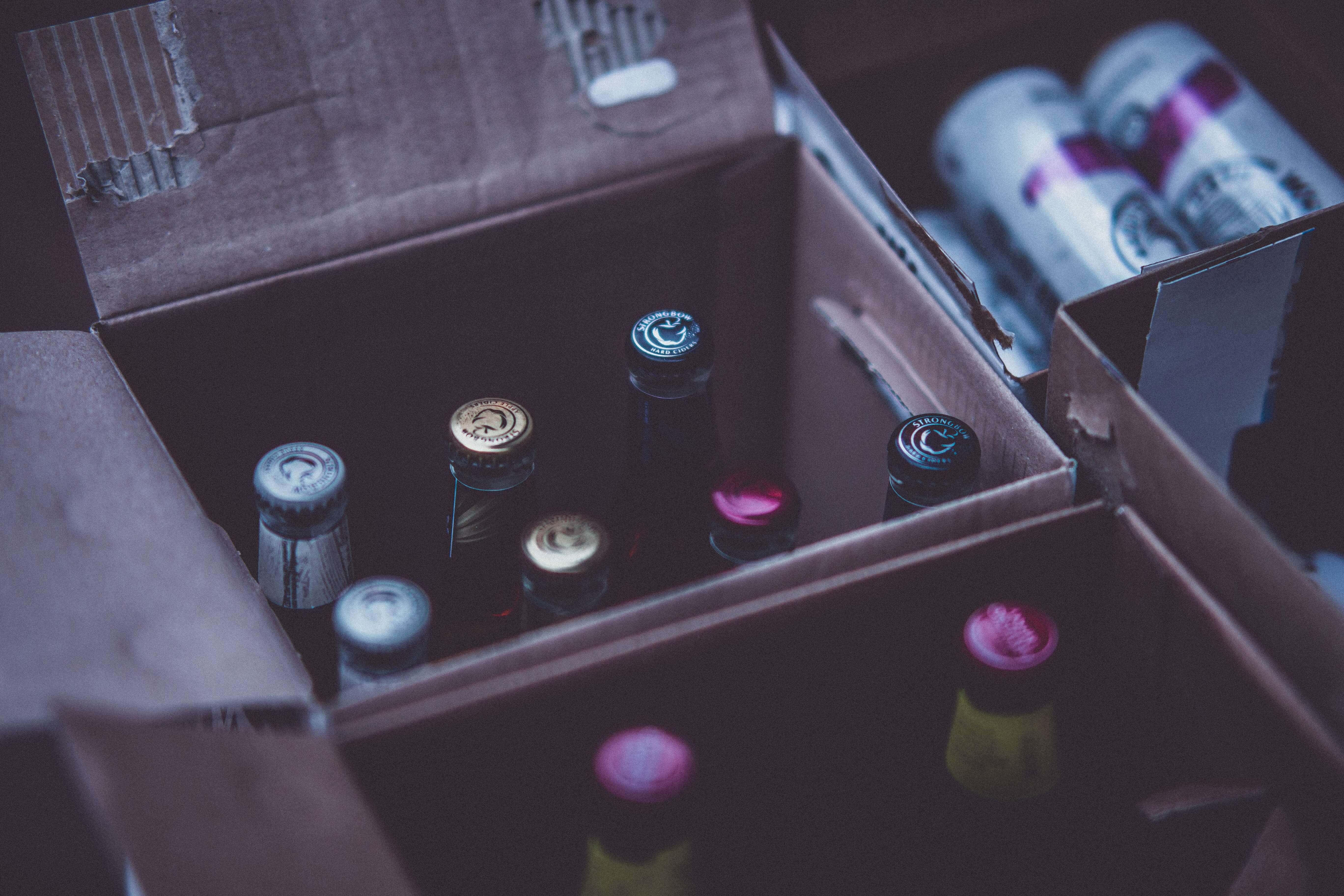 beer bottles in a box