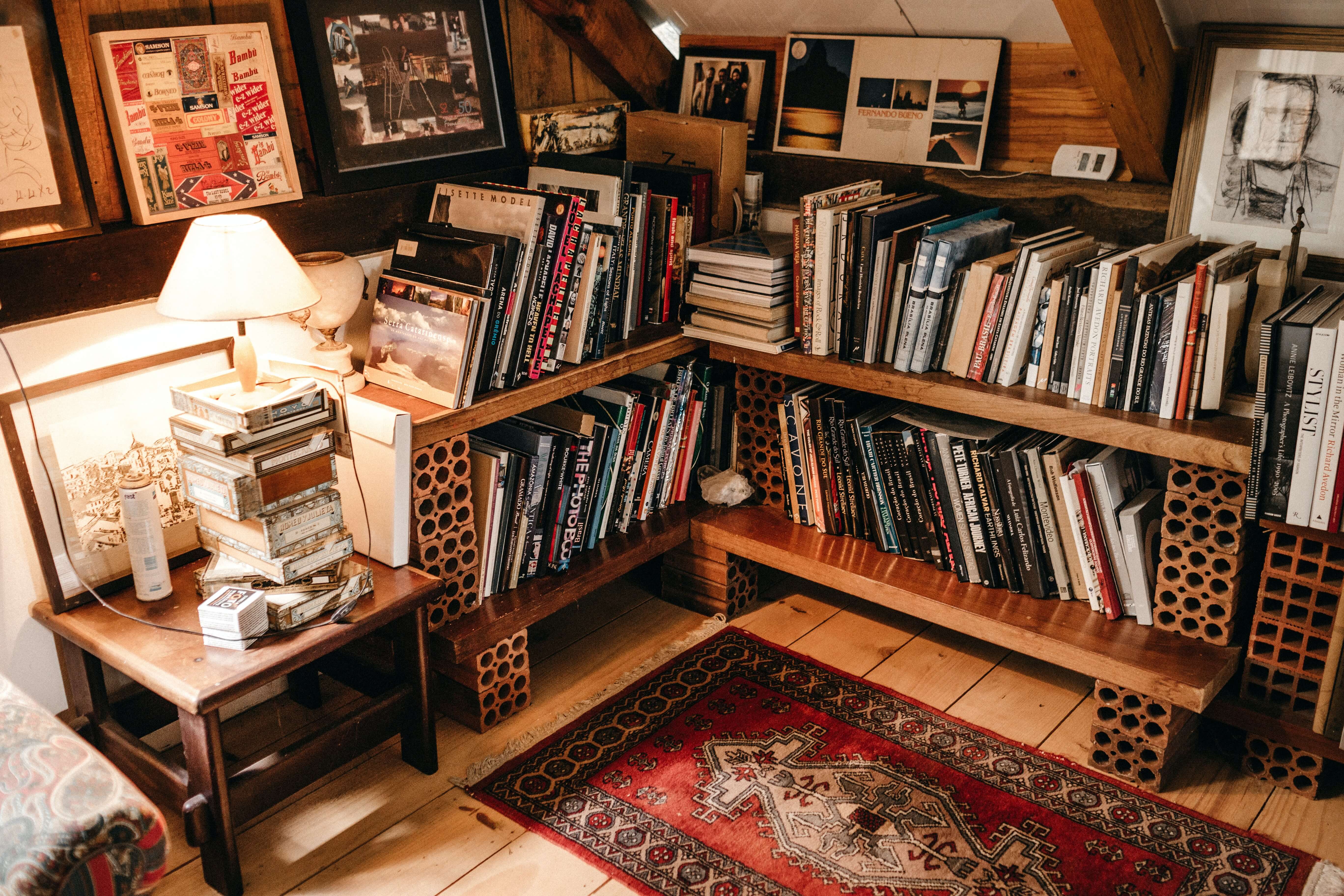 books-on-brown-wooden-shelf