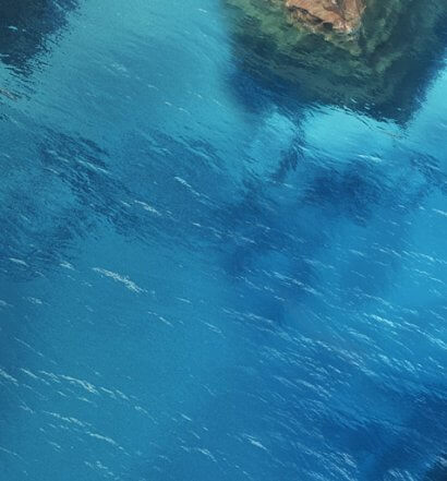 woman diving in to ocean