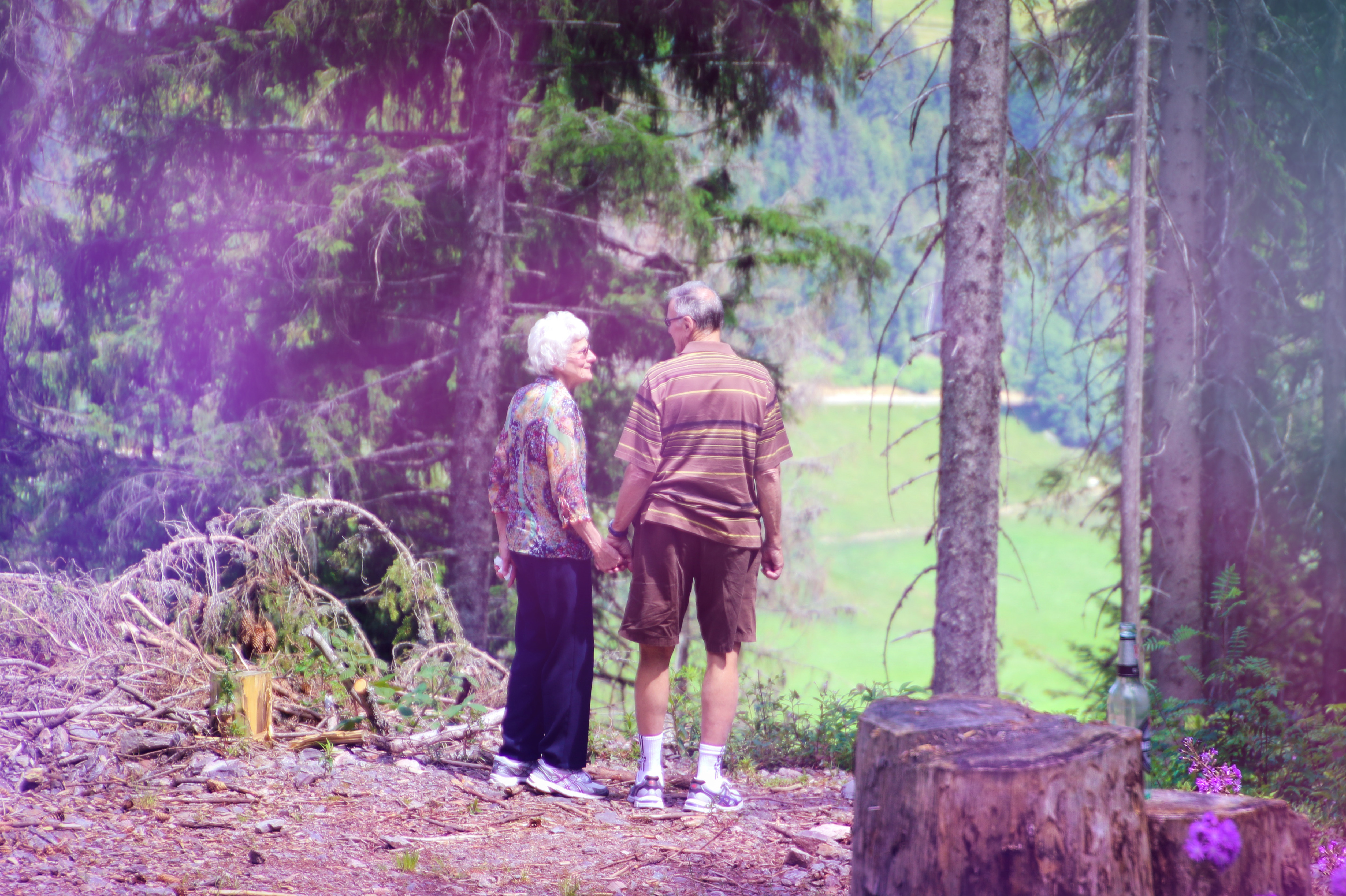 Old People in a forrest